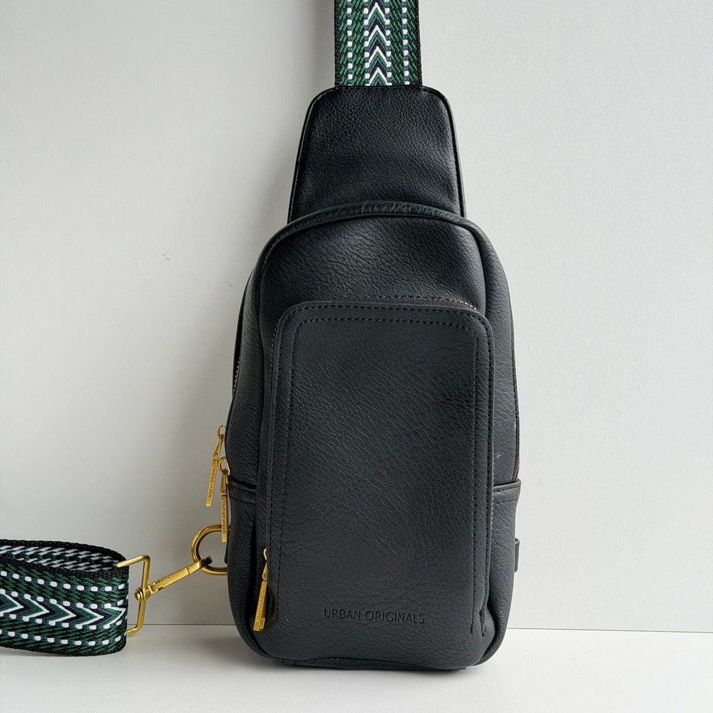 Urban Originals Anthropologie Sling Bag Small Black Vegan Leather Crossbody